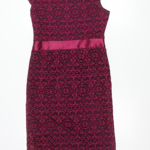 Joe Browns Women’s Purple Lace Sheath Dress Size 10 Knee Length