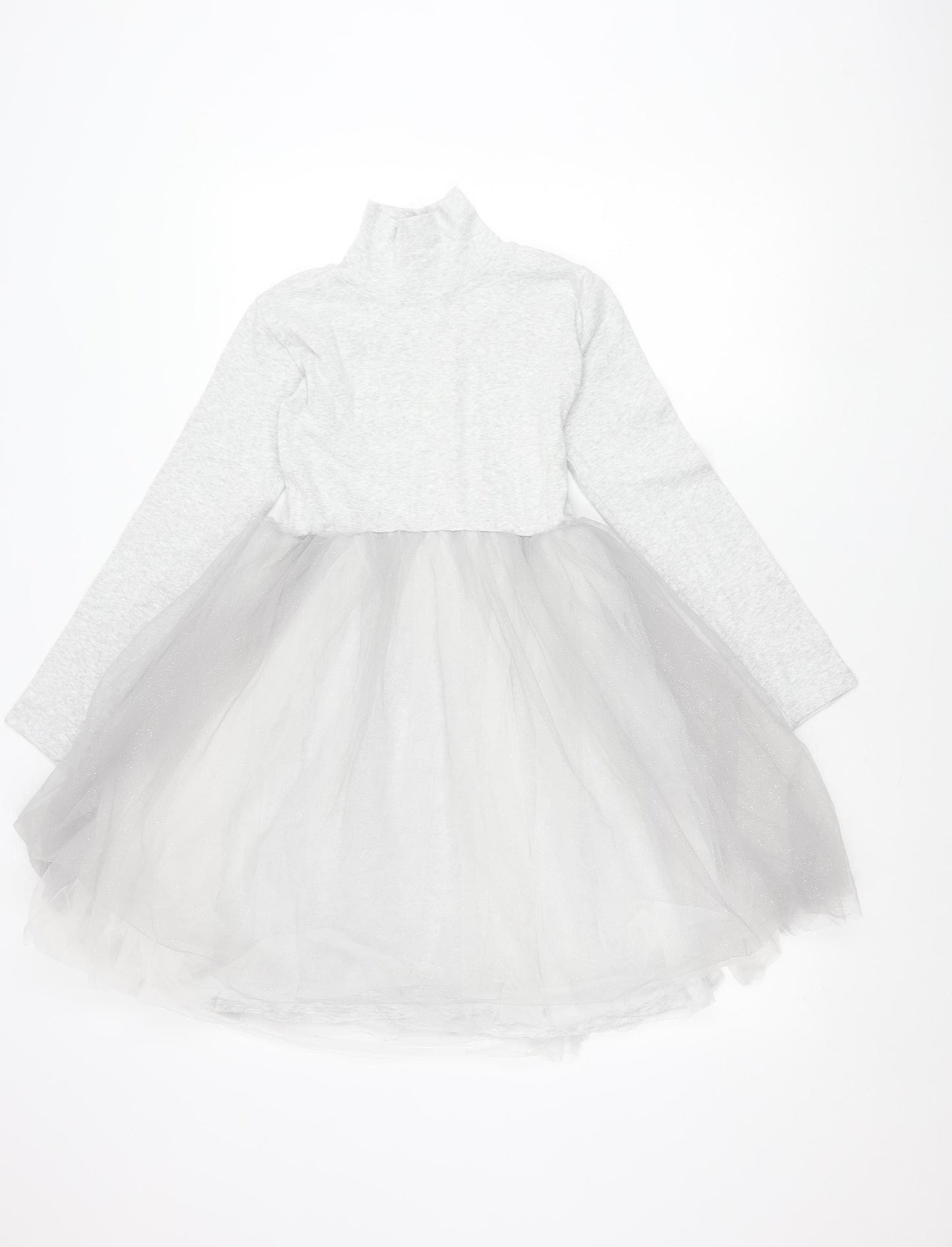 Leigh Tucker Willow Girls Grey Tutu Dress 7-8 Years Long Sleeve Party Style