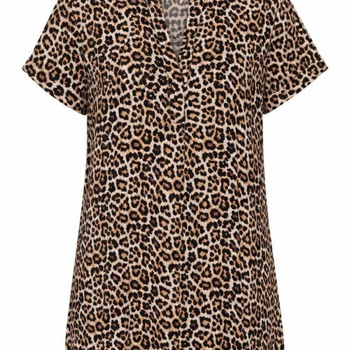 H&M Women’s Beige Leopard Print Shift Dress Size 8 Viscose