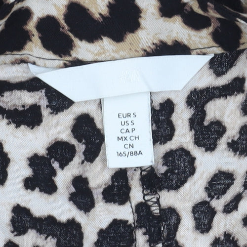 H&M Women’s Beige Leopard Print Shift Dress Size 8 Viscose