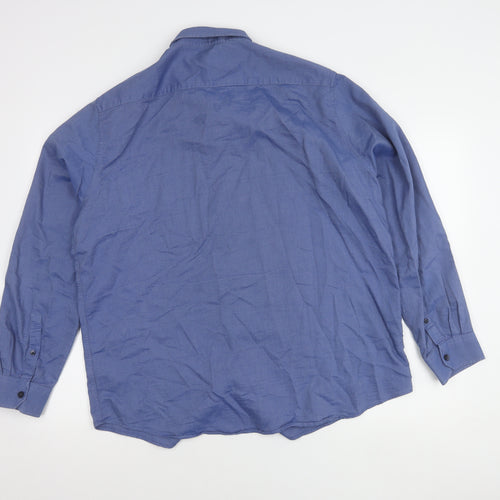Dunnes Stores Men's Blue Regular Fit Cotton Long Sleeve Shirt XL
