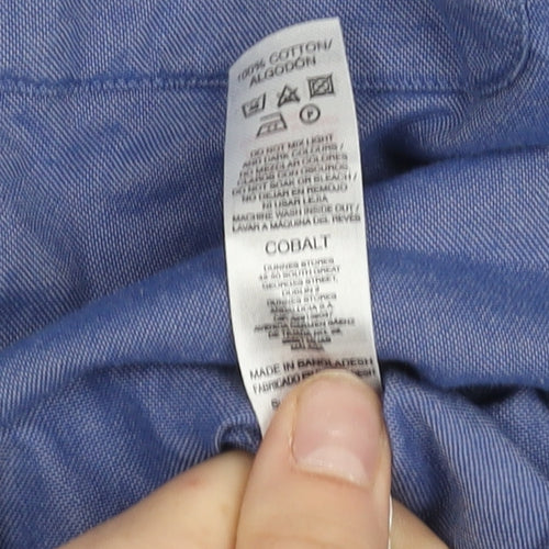 Dunnes Stores Men's Blue Regular Fit Cotton Long Sleeve Shirt XL