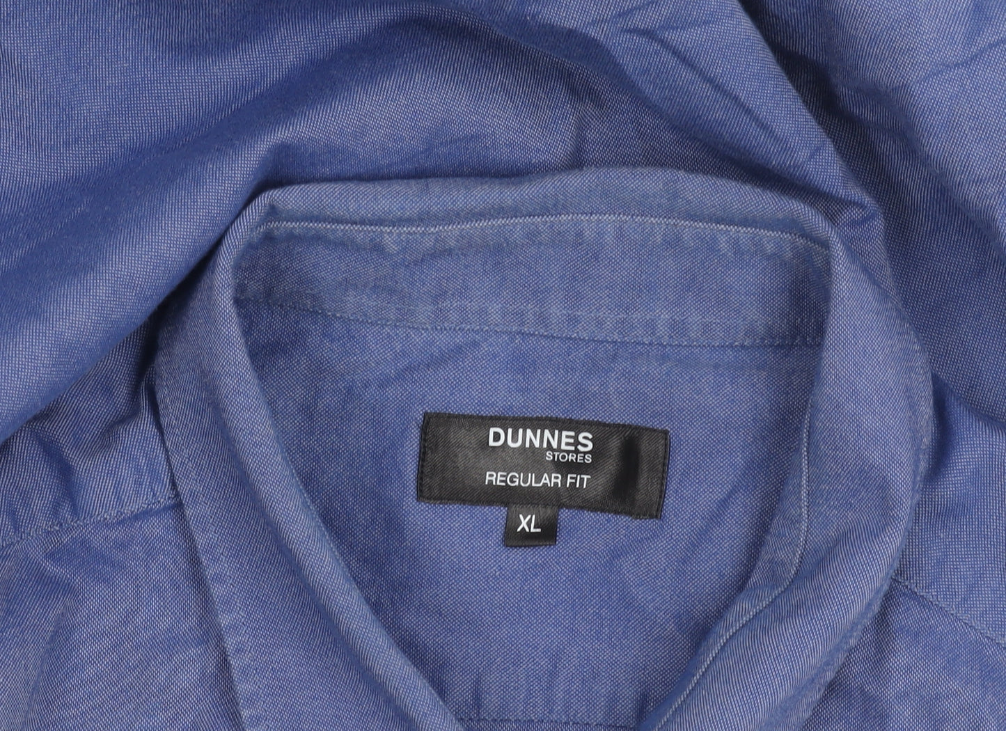 Dunnes Stores Men's Blue Regular Fit Cotton Long Sleeve Shirt XL