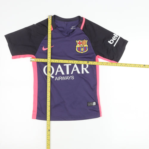 Nike Boys Purple Barcelona Messi 10 Dri-FIT Football Shirt 7-8Y