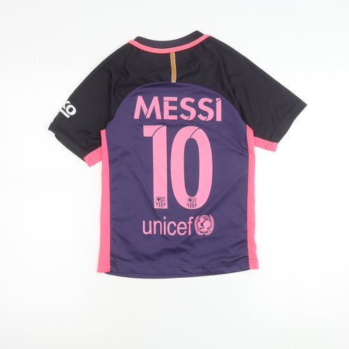 Nike Boys Purple Barcelona Messi 10 Dri-FIT Football Shirt 7-8Y