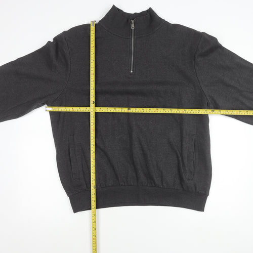 Latice Men's Grey XL 1/2 Zip Mock Neck Fleece Sweatshirt