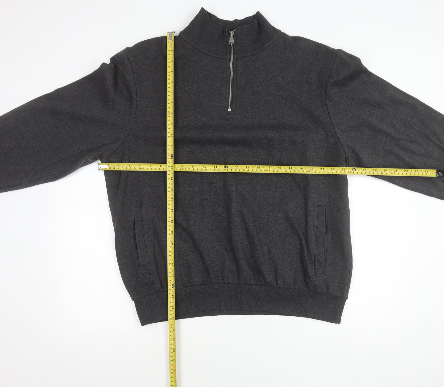 Latice Men's Grey XL 1/2 Zip Mock Neck Fleece Sweatshirt