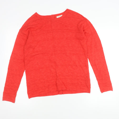 Fat Face Women’s Red Linen Cotton Button Cardigan UK 6