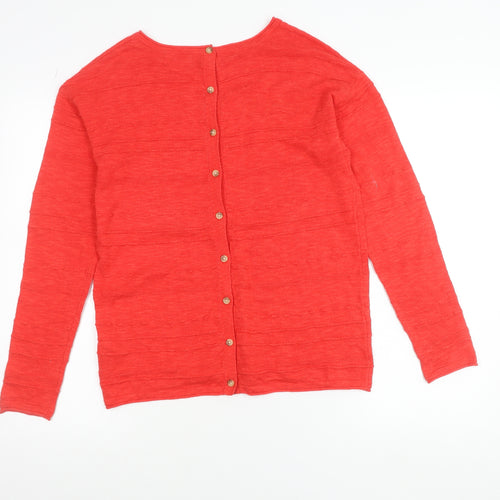Fat Face Women’s Red Linen Cotton Button Cardigan UK 6
