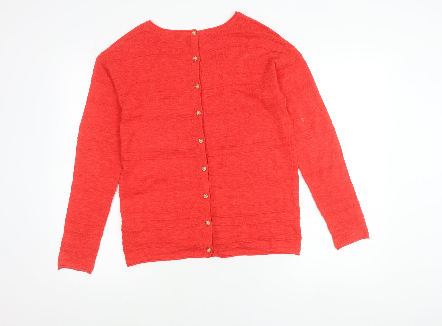 Fat Face Women’s Red Linen Cotton Button Cardigan UK 6