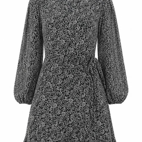QED London Women’s Black Paisley Wrap Dress Size 12 Long Sleeve