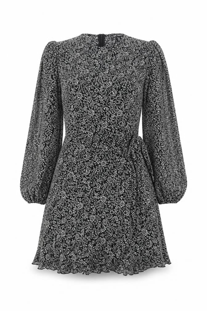 QED London Women’s Black Paisley Wrap Dress Size 12 Long Sleeve