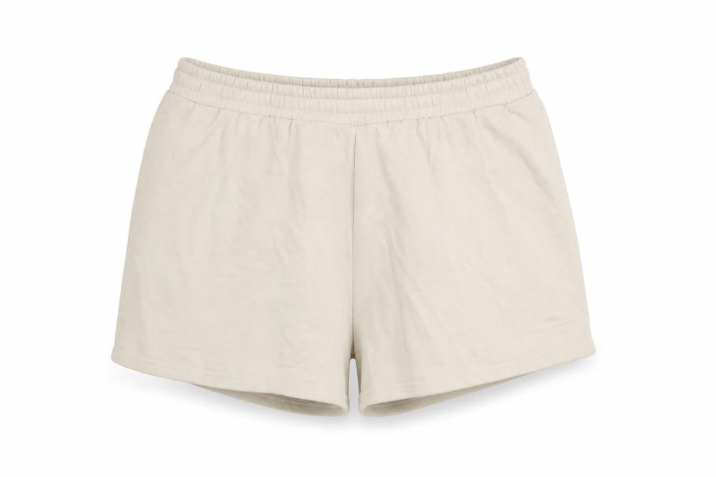 Front view of PRETTYLITTLETHING Women’s Beige Plus, size 2XL, Sweat Shorts