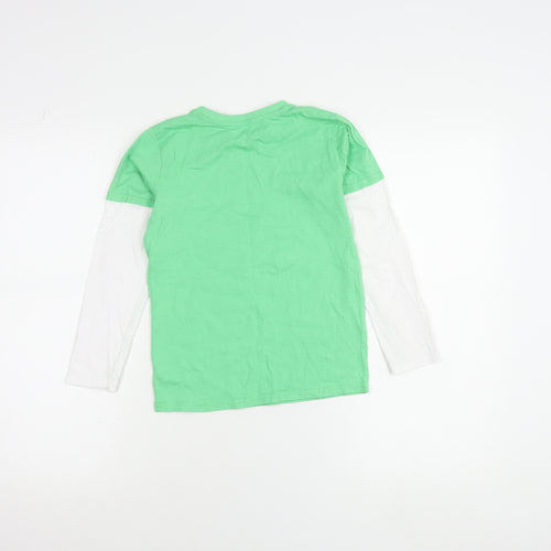 Dunnes Stores Boys Green Sequin Shamrock Long Sleeve T-Shirt 7-8 Years