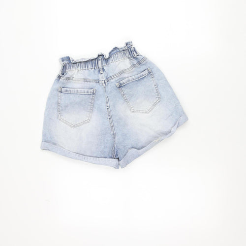 M'SARA Women's Blue Denim Paperbag Shorts Size M High Rise