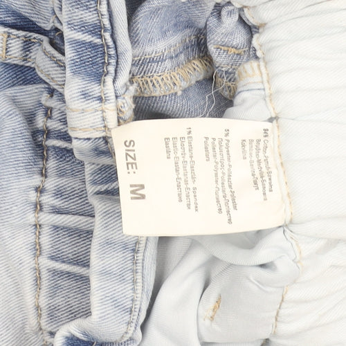 M'SARA Women's Blue Denim Paperbag Shorts Size M High Rise