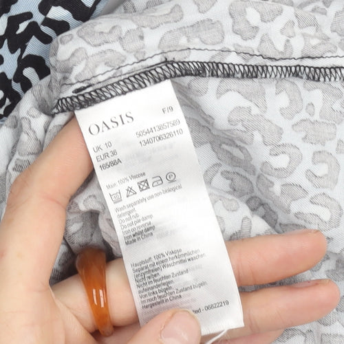 Oasis Women’s Blue Animal Print Viscose Camisole Top Size 10