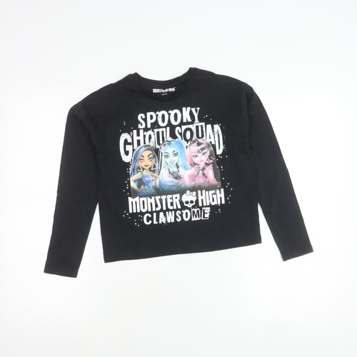 Monster High Teens Black Long Sleeve Graphic T-Shirt 9-10 Years