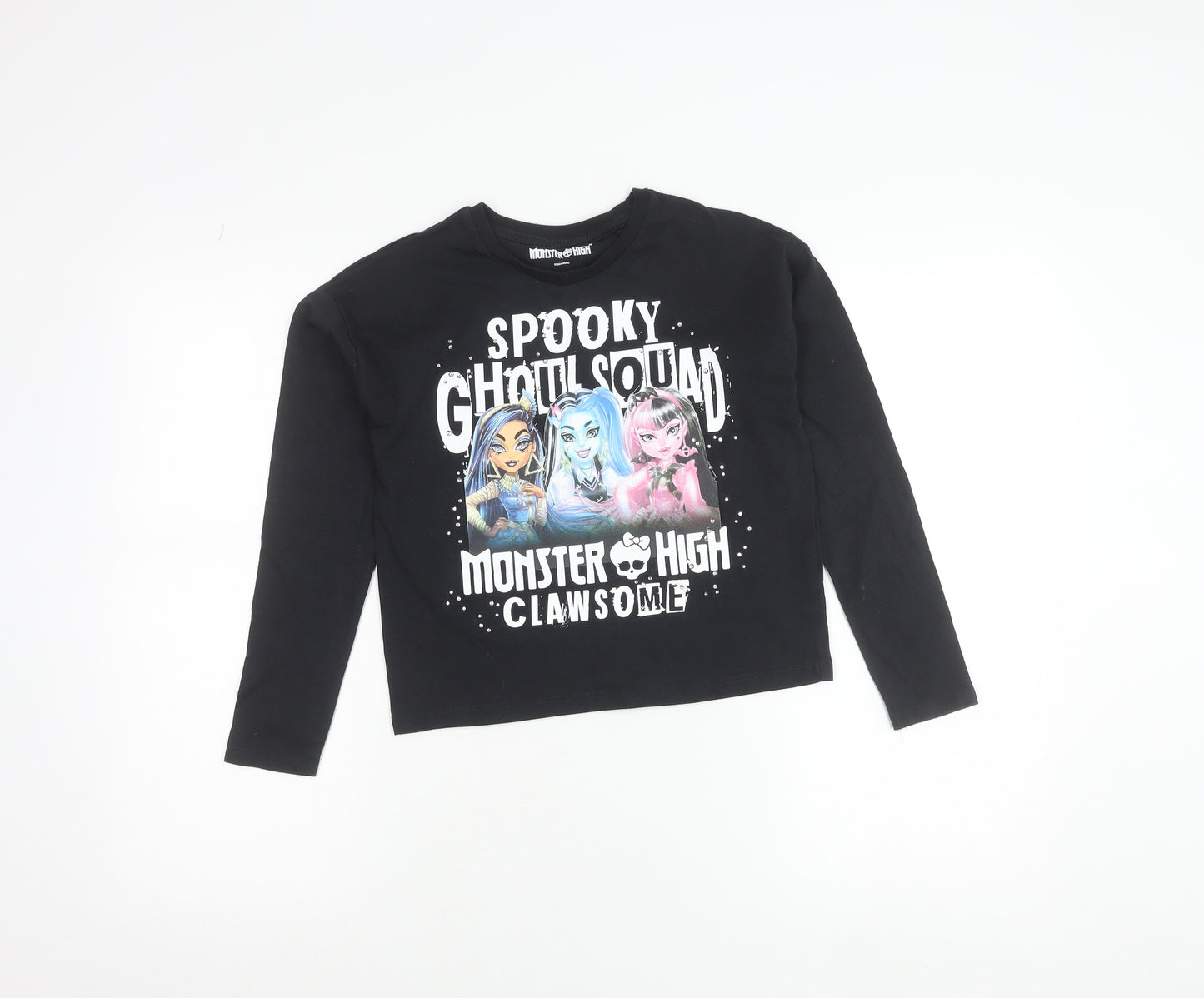 Monster High Teens Black Long Sleeve Graphic T-Shirt 9-10 Years