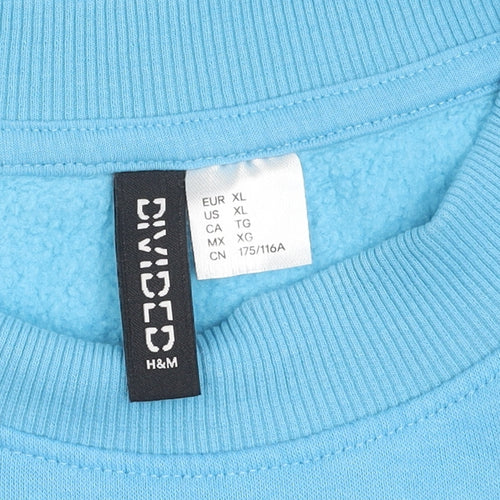 H&M Divided Women Blue NASA Graphic Crew Neck Pullover Sweatshirt XL