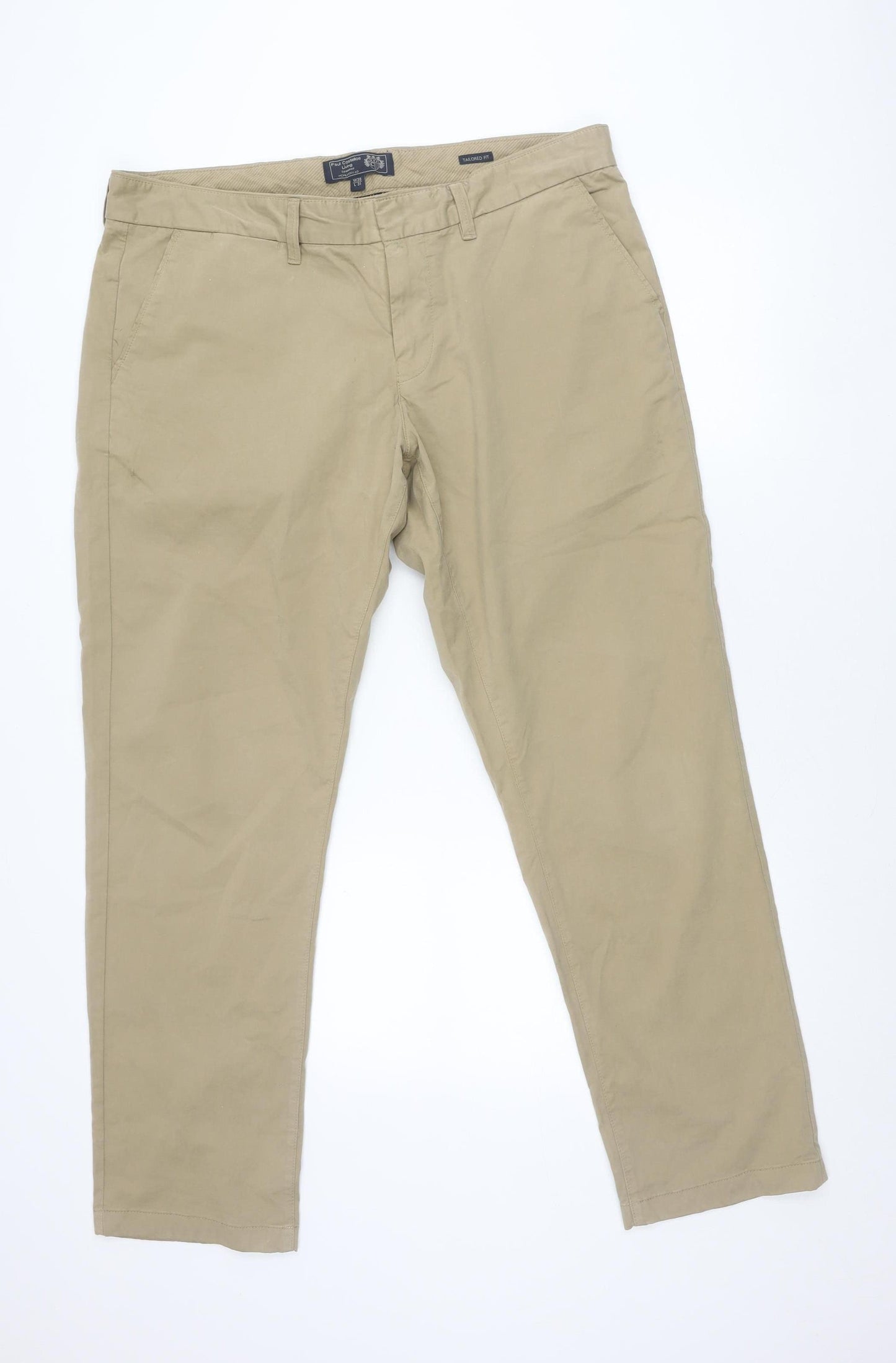Paul Costelloe Living Men’s Beige Chino Trousers 38W 31L Tailored Fit