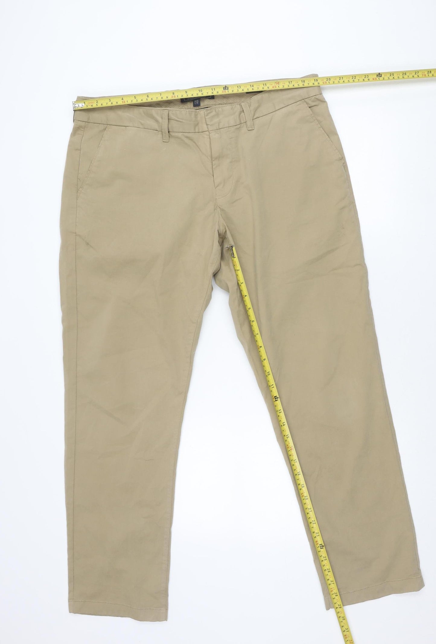 Paul Costelloe Living Men’s Beige Chino Trousers 38W 31L Tailored Fit