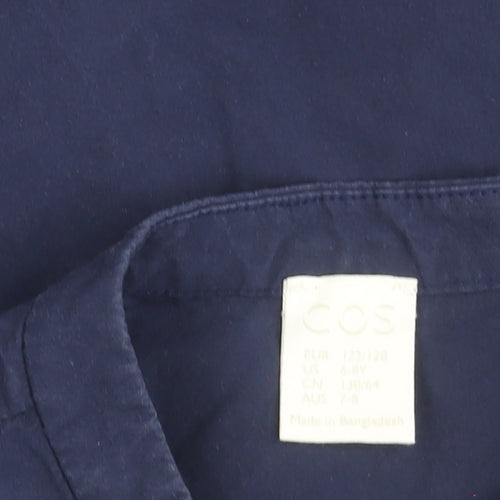 COS Boys Blue 7-8 Years Cotton Long Sleeve Button-Up Shirt
