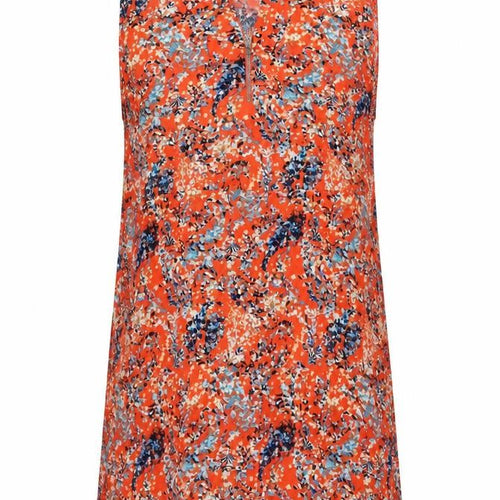 Rowen Avenue Women’s Orange Floral Sleeveless V-Neck Shift Dress XL