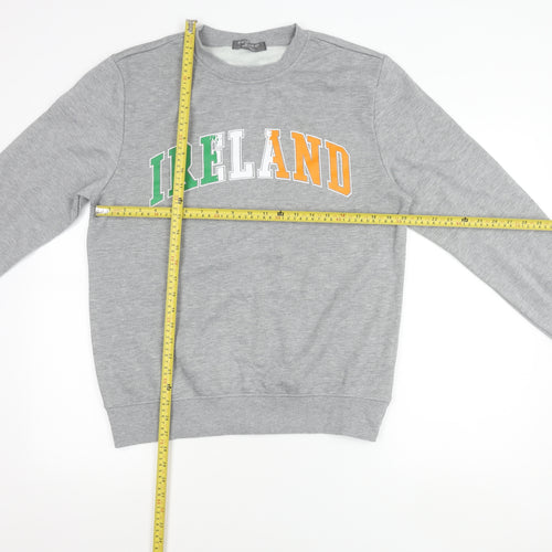 Primark Mens Grey Ireland Logo Sweatshirt Medium Crew Neck Fleece
