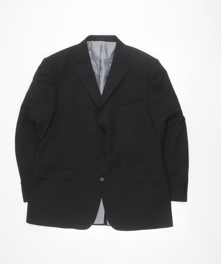 Marks and Spencer Men’s Charcoal Grey Wool Blend 44 M Regular Fit 3 Button Blazer