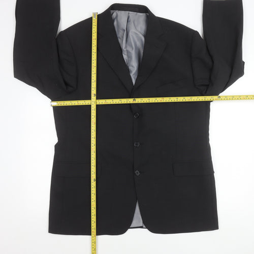 Marks and Spencer Men’s Charcoal Grey Wool Blend 44 M Regular Fit 3 Button Blazer