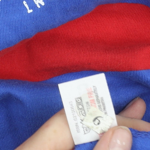 Cargo Quay Men's Red & Blue Striped Polo Shirt XL Cotton