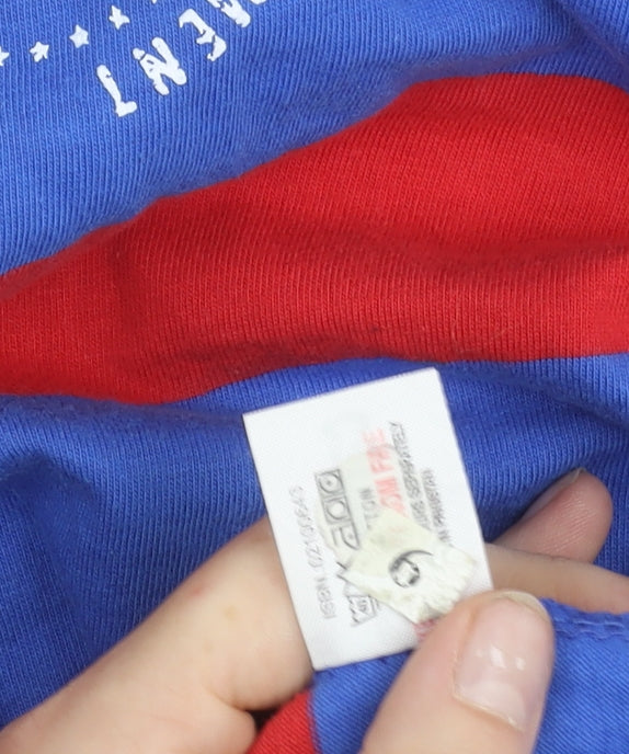 Cargo Quay Men's Red & Blue Striped Polo Shirt XL Cotton