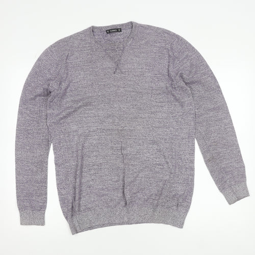 Dunnes Men’s Purple V-Neck Cotton Knit Pullover Jumper Size M