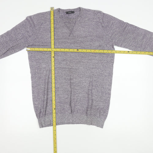 Dunnes Men’s Purple V-Neck Cotton Knit Pullover Jumper Size M