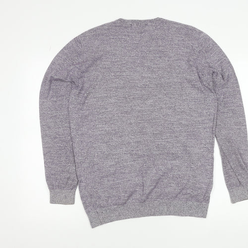 Dunnes Men’s Purple V-Neck Cotton Knit Pullover Jumper Size M