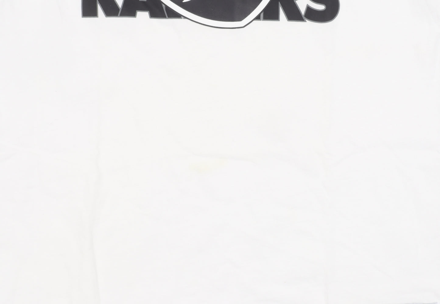 NFL Team Apparel Boys White Raiders T-Shirt 10-11 Years Cotton Crew Neck