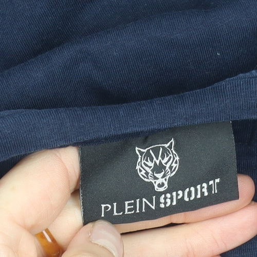 Plein Sport Men's Blue Graphic Logo T-Shirt Size L Regular Fit