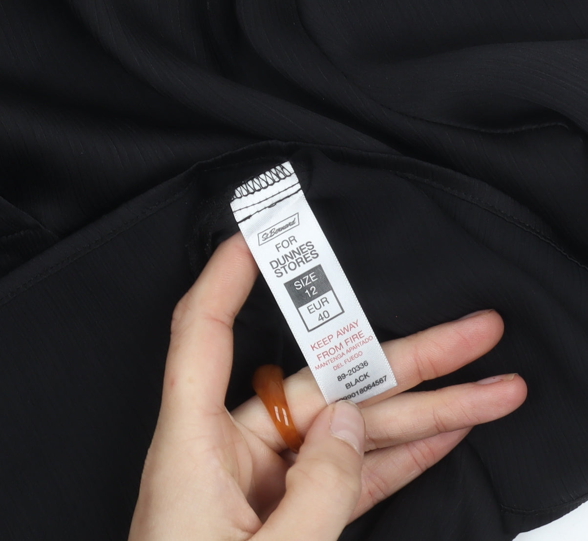 Dunnes Women’s Black Size 12 Long Sleeve Tunic Blouse