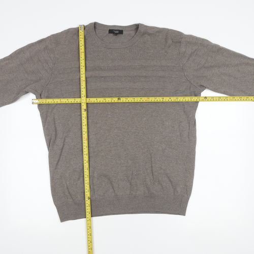 Thomas Nash Men's Grey Cotton Crew Neck Jumper Size L