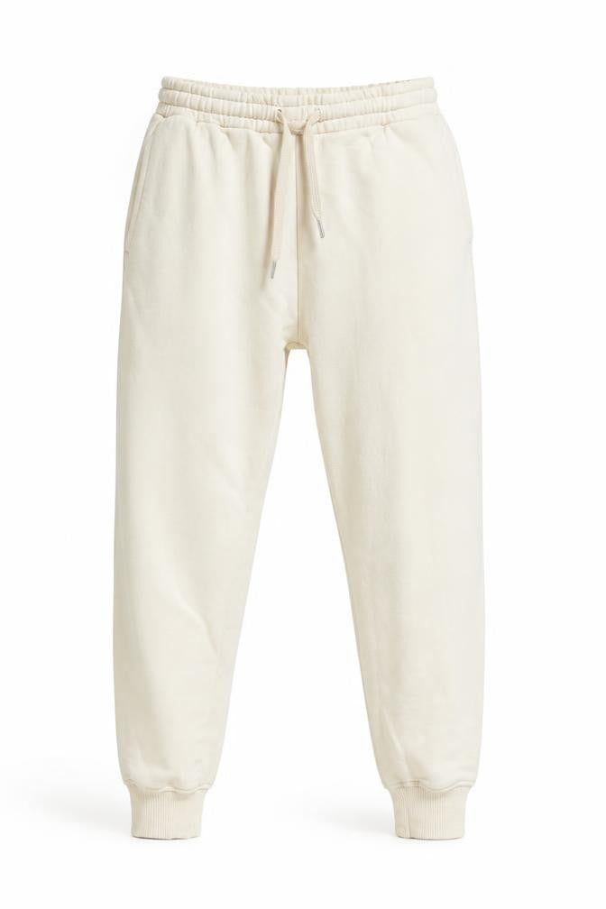 ZARA Women's Beige Fleece Jogger Trousers M Elastic Waist Comfort Fit