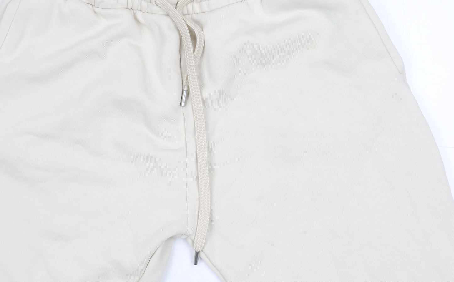 ZARA Women's Beige Fleece Jogger Trousers M Elastic Waist Comfort Fit