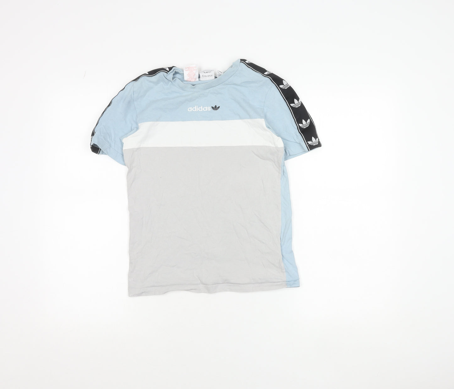 Adidas Boys Blue Colourblock Logo Short Sleeve T-Shirt 11-12 Years