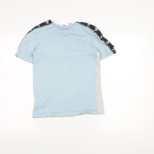 Adidas Boys Blue Colourblock Logo Short Sleeve T-Shirt 11-12 Years