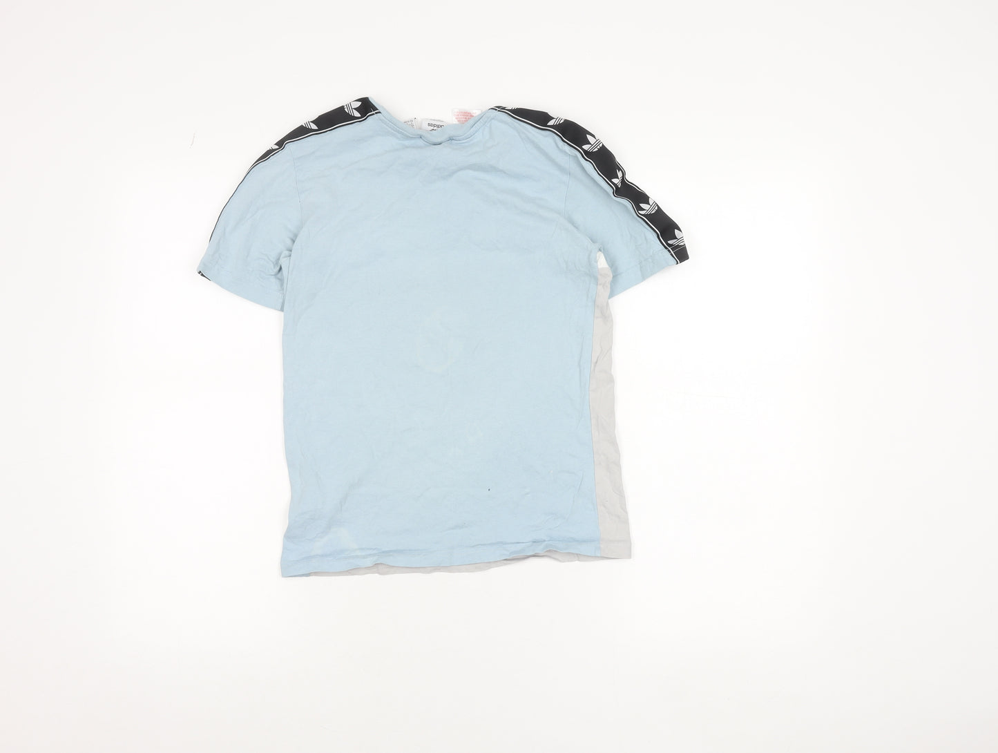 Adidas Boys Blue Colourblock Logo Short Sleeve T-Shirt 11-12 Years