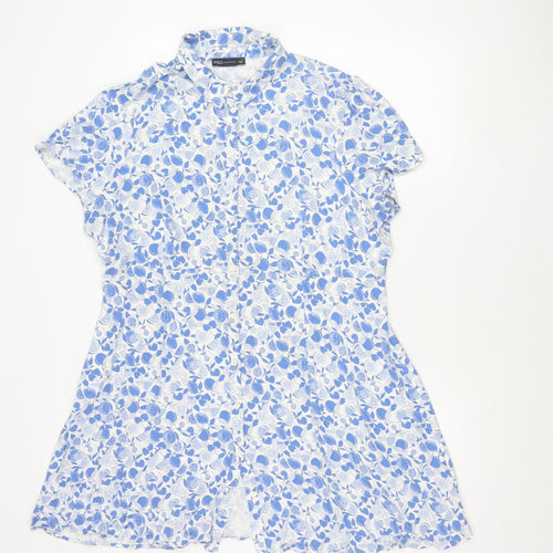 Marks and Spencer Women's Blue Floral A-Line Dress Size 20