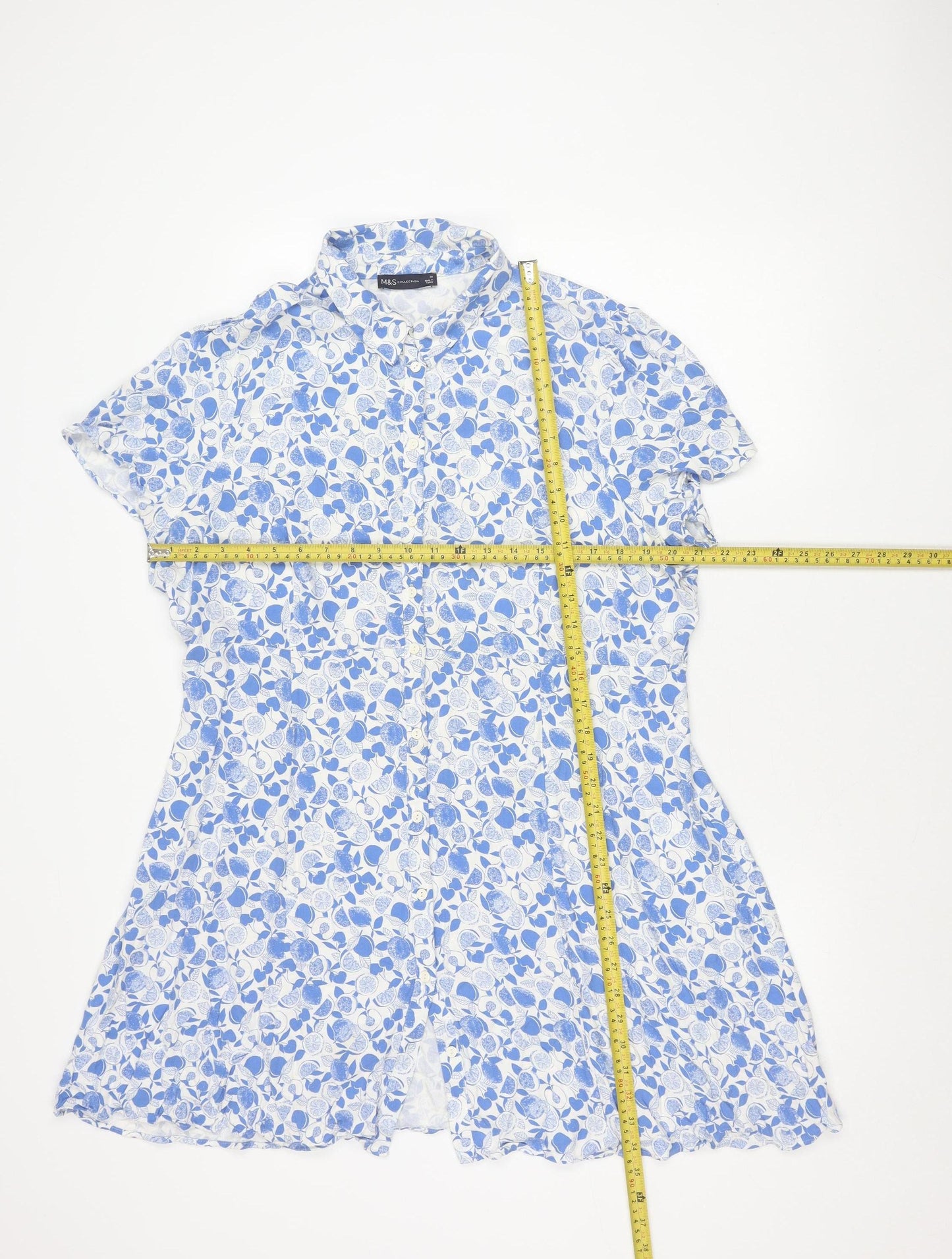 Marks and Spencer Women's Blue Floral A-Line Dress Size 20