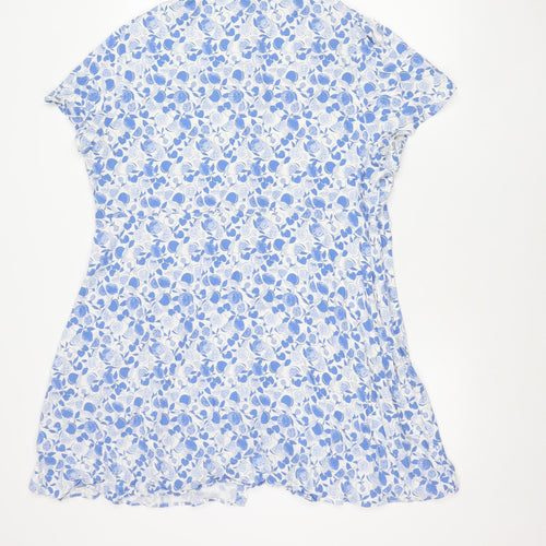 Marks and Spencer Women's Blue Floral A-Line Dress Size 20