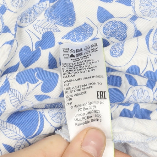 Marks and Spencer Women's Blue Floral A-Line Dress Size 20