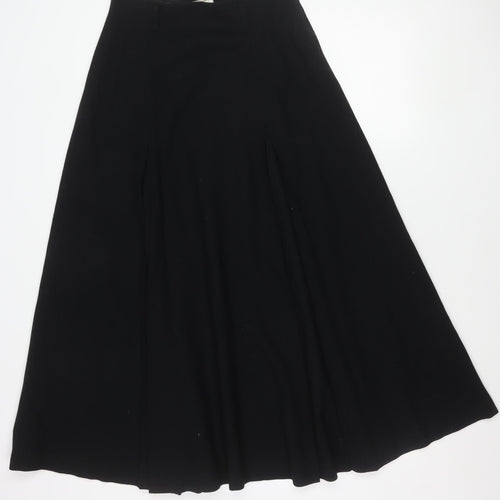 Liz Claiborne Women Black A-Line Midi Skirt High Waist